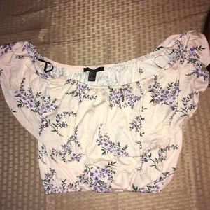 Light pink floral crop top